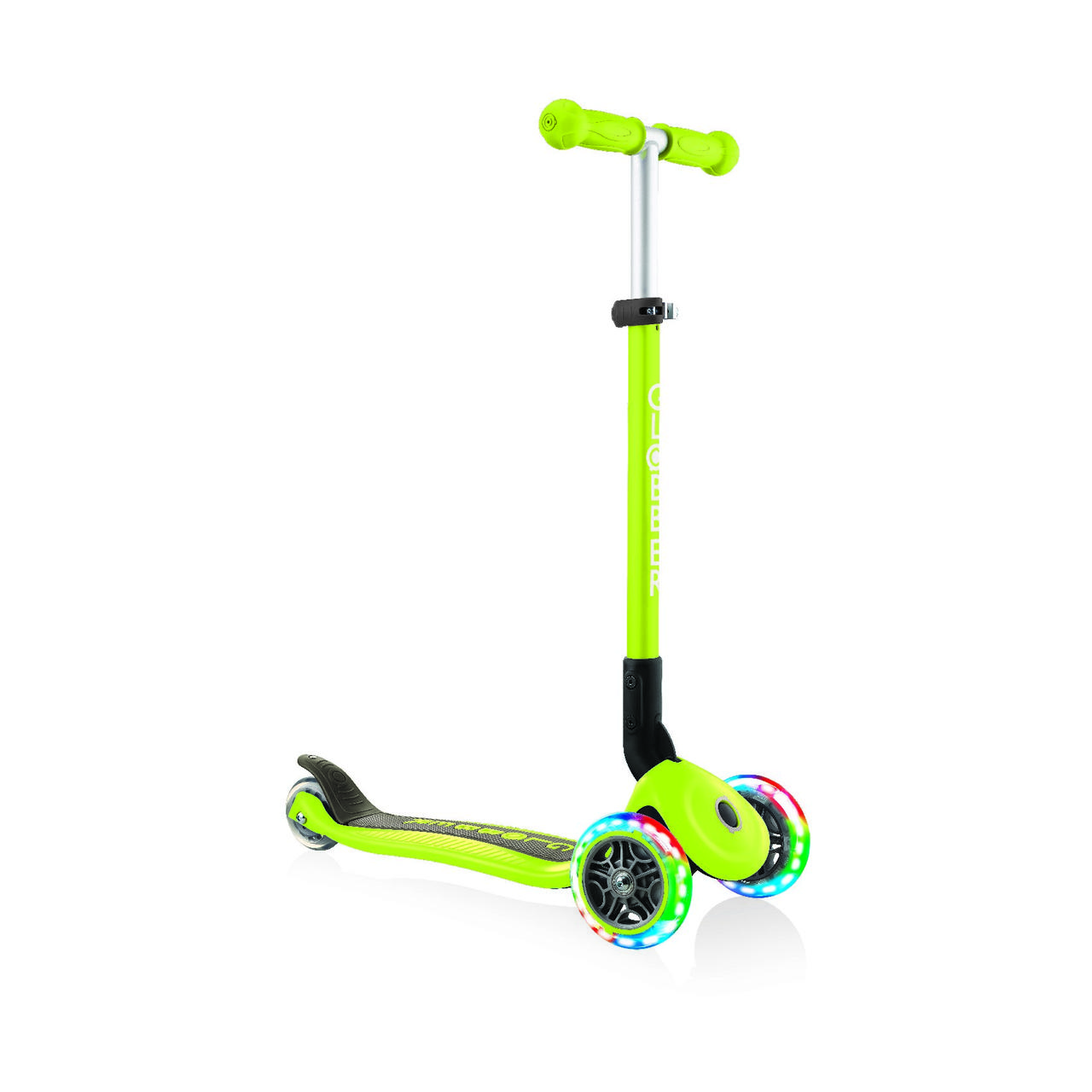 Дитячий самокат GLOBBER PRIMO FOLDABLE LIGHTS, зелений, від 3 років, до 50кг. (432-106-2)