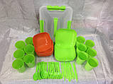 Набір посуду для пікніка пластиковий на 12 персон (73 предмети: тарілки, ложки, виделки, склянки), фото 4