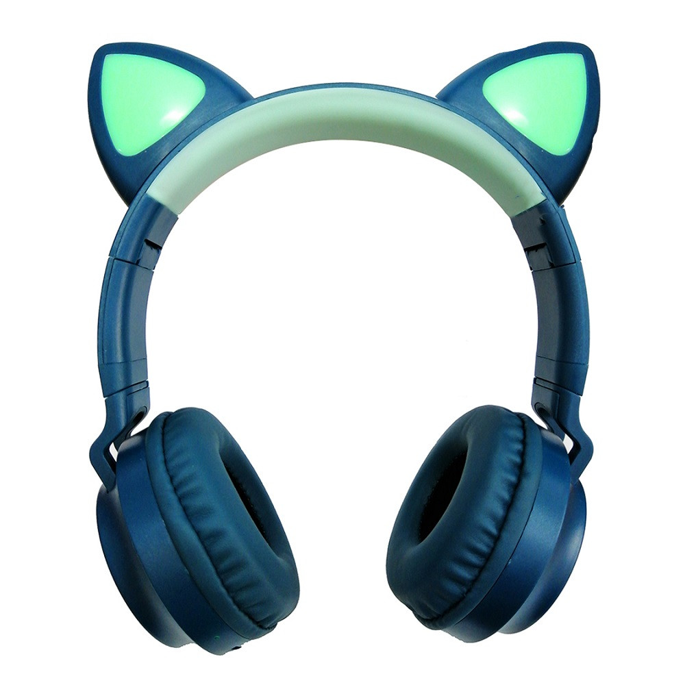 Беспроводные наушники ZW-028 Cat Ear Bluetooth с кошачьими ушками и LED подсветкой Зеленый - фото 1 - id-p1394139796