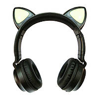 Беспроводные наушники ZW-028 Cat Ear Bluetooth с кошачьими ушками и LED подсветкой Черный