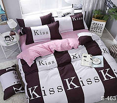 Постільна білизна сатин люкс Kiss, євро комплект S463