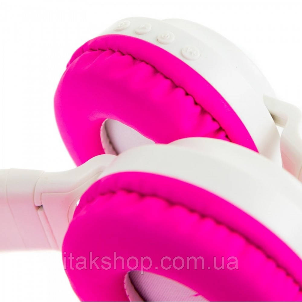 Беспроводные наушники ZW-028 Cat Ear Bluetooth с кошачьими ушками и LED подсветкой Белый/Розовый - фото 2 - id-p1394151384