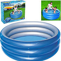 Детский надувной бассейн Bestway 150х53 круглый бассейн для детей, малышей для дома 51041 синий металлик