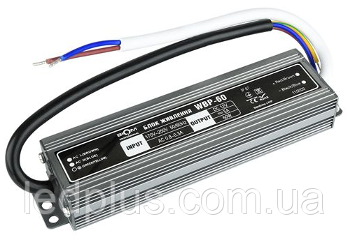 Блок живлення герметичний 60 W 12 V / 5 A WBP-60-12, фото 1