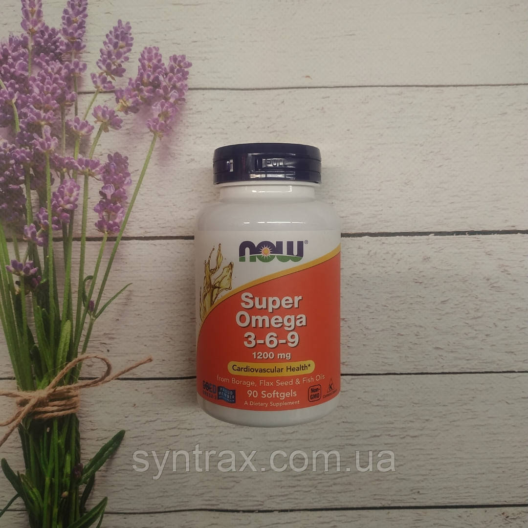 Now Foods Super Omega 3-6-9 90 caps 1200 mg, омега 369 нау жирні кислоти