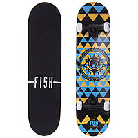 Скейтборд із канадського клена 31" FISH EYE SK-414-7 чорний-синій