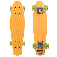 Пенні борд Penny Board круїзер пластиковий з колесами які світяться Zelart SK-5672-1 жовтий-салатовий