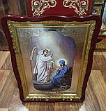 Православна ікона Благовіщення Богородиці (фон срібло), фото 3