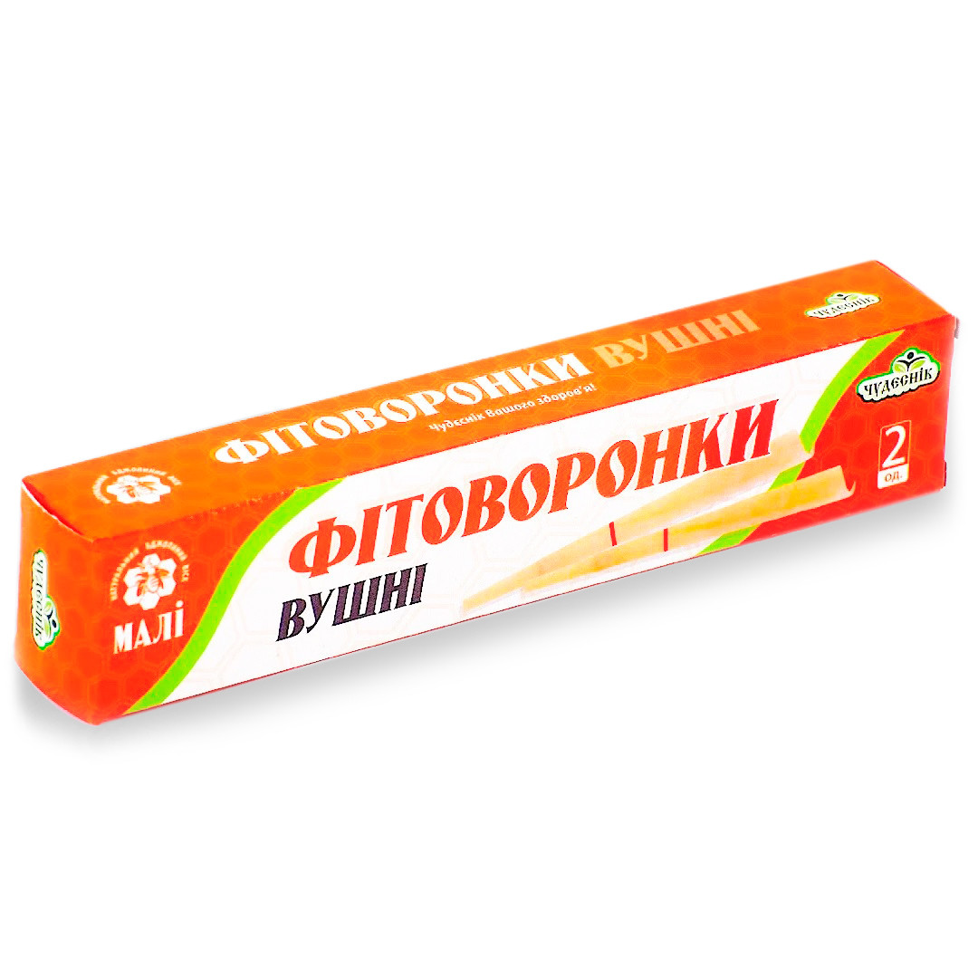 Вушні фітоворонки "Сhudesnik" малі, засіб від видалення пробок вух, фітосвічки воронки від болю (фитоворонки)