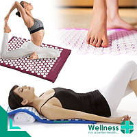 Ортопедичний килимок масажний з подушкою Acupressure mat колючий килимок доріжка для спини і ніг