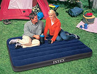 Двухместный надувной матрас с двумя подушками и ручным насосом Intex 191-137см надувная кровать для сна интекс