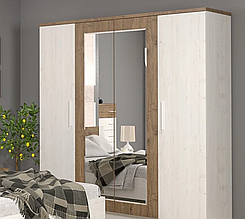 Шафа в спальню з ДСП 4Д Маркос дуб Апріл Мебель Сервіс
