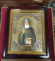 Ікона Святого Олександра Свірського з емаллю 40 * 35cm