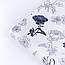 Сатин "Темно-сині квіти" на білому №3443с, фото 6