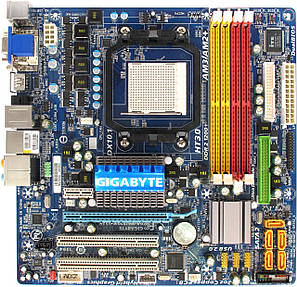 Материнська плата GIGABYTE GA-MA785GM-US2H Socket AM2+ (б/у) +планка, фото 1