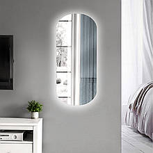 Дзеркало настінне з led-підсвіткою 1260х560 мм овальне для спальні, ванної кімнати, салонів краси