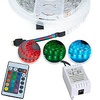 Светодиодная РГБ ЛЕД лента с пультом LED Strip 5050, диодная RGB + контроллер и пульт (NV)