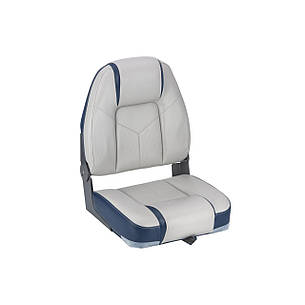 Сидіння для човна яхти Premium High Back Сіро/Синє, фото 1