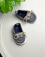 Детские пинетки для новорожденных серые текстильные на шнурочках 16