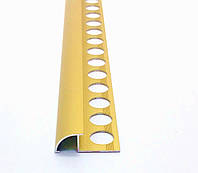 Наружный уголок для плитки наезжающий ОАП Золото (анод) длина 2.7м