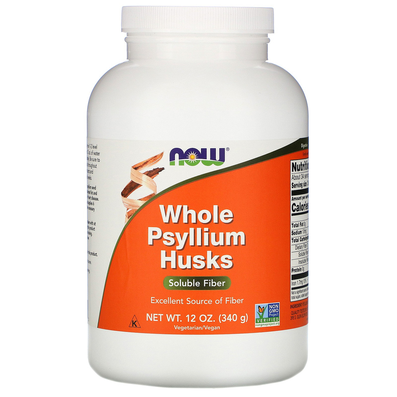 Псіліум Now Foods Whole Psyllium Husks Подорожник цілісна лушпиння насіння 340 г