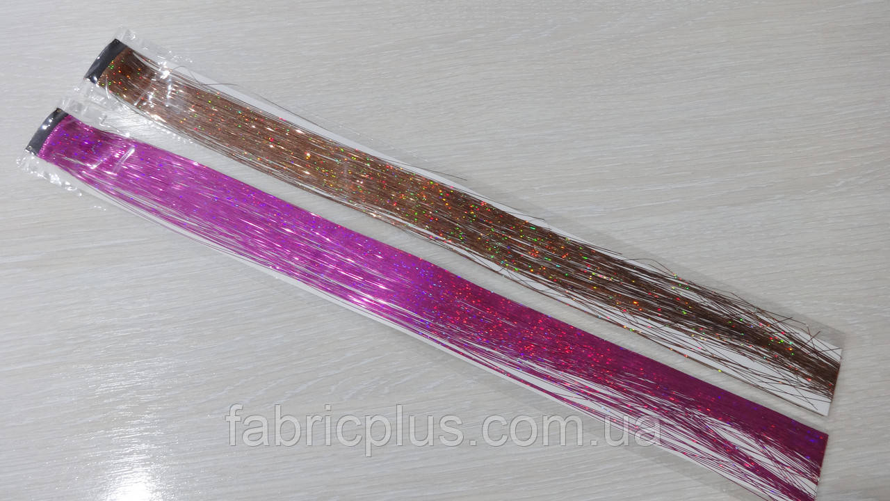 Цветные искусственные блестящие пряди волос Канекалон на заколках - фото 3 - id-p1394275897