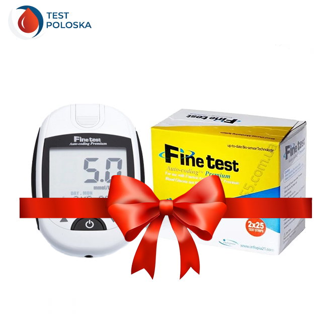 Глюкометр Finetest Premium (Файнтест Премиум) + 50 тест полосок - фото 1 - id-p1379694892