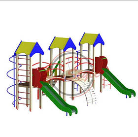 Ігровий комплекс "Три вежі" на дитячий майданчик 150 см