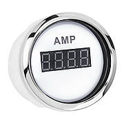 Цифровий амперметр човновий З ЗМІТЕЛЕМ I GAUGE 52MM з функцією попередження білий LED-дисплей