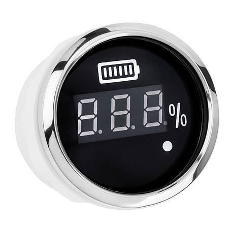 Цифровий вольтметр у човен I GAUGE 52MM з функцією попередження чорний LED дисплей 8-16V, фото 1