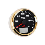 Тахометр човновий ECMS HMH3-BG-6KL діаметр 85 мм рамка — золото дисплей — чорний