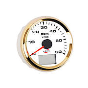 Тахометр човновий ECMS HMH3-WG-6KL діаметр 85 мм рамка — золото дисплей — білий