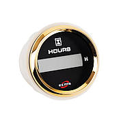 Лічильник мотогодин для човна ECMS HLH2-BG-HS діаметр 52 мм рамка — золото дисплей — чорний