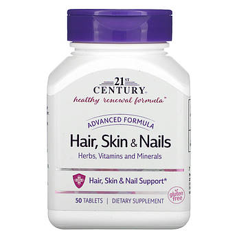 Волосся шкіра нігті 21st Century Hair Skin Nails трави вітаміни мінерали для вашого здоров'я 50 таблеток