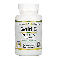 California Gold Nutrition, Gold C, витамин C, Vitamin C, 1000 мг, 60 вегетарианских капсул