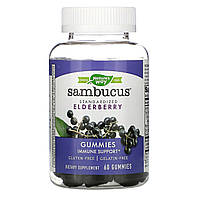 Nature's Way, Sambucus, Черная бузина, с Цинком и Витамином С, 60 жевательных таблеток