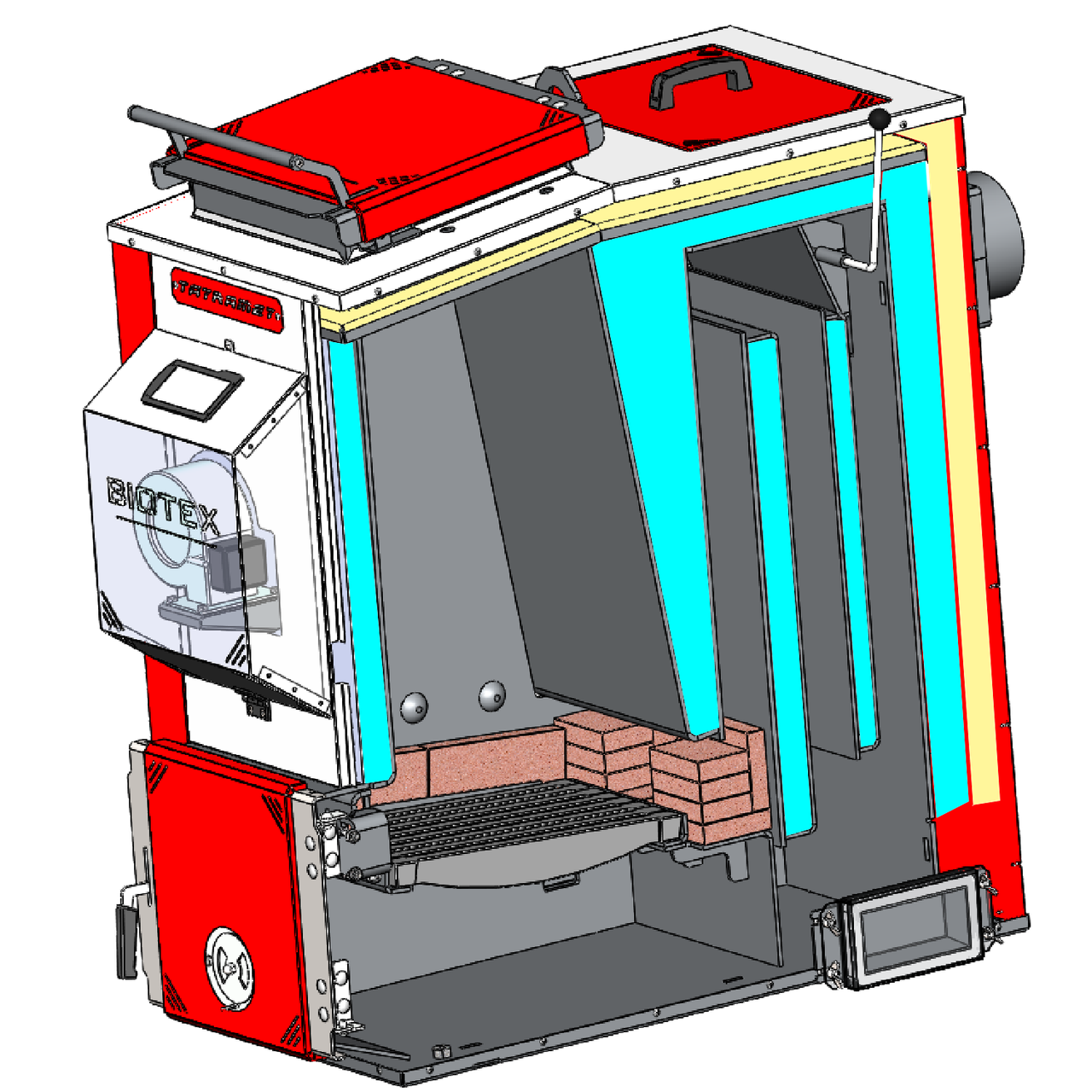 Котел длительного нижнего горения с верхней загрузкой Tatramet Biotex 20 кВт (ТАТРАМЕТ БИОТЕКС) - фото 6 - id-p1394264664