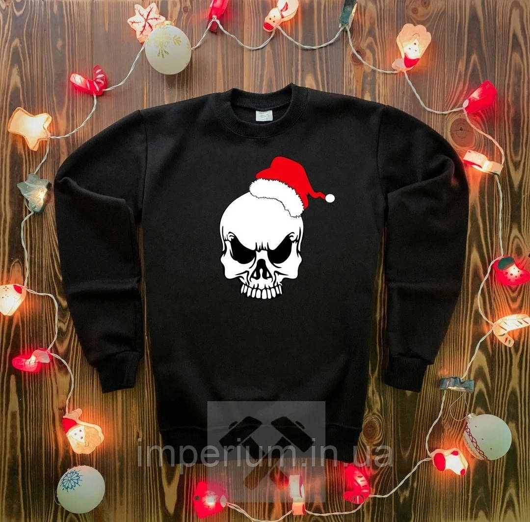 Чорний новорічний світшот bad santa krampus | кофта крампус