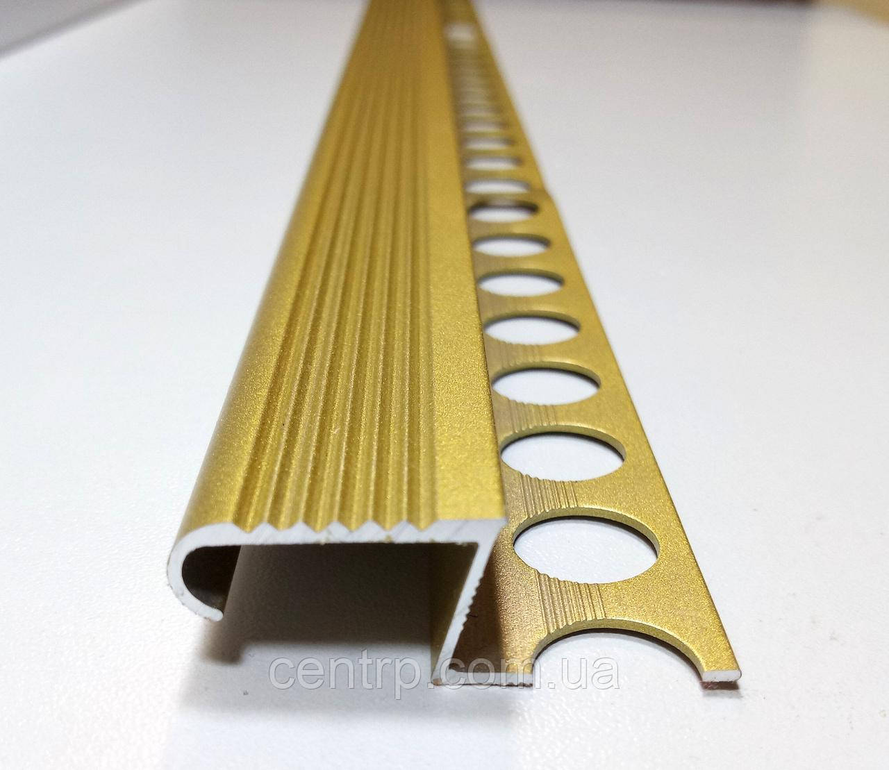 Z - подібний профіль під плитку 12мм ПЛ 209. Золото (анод), фото 1