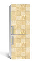 Пленка самоклеющаяся для холодильника Кремовая клетка 65х200 см, обои для холодильника