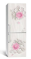 Пленка самоклеющаяся для холодильника Бумажные цветы 65х200 см, обои для холодильника