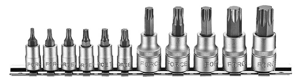1/4"+3/8" Набір головок-біт Torx з отвором 11 пр. (FORCE 2112I), фото 2