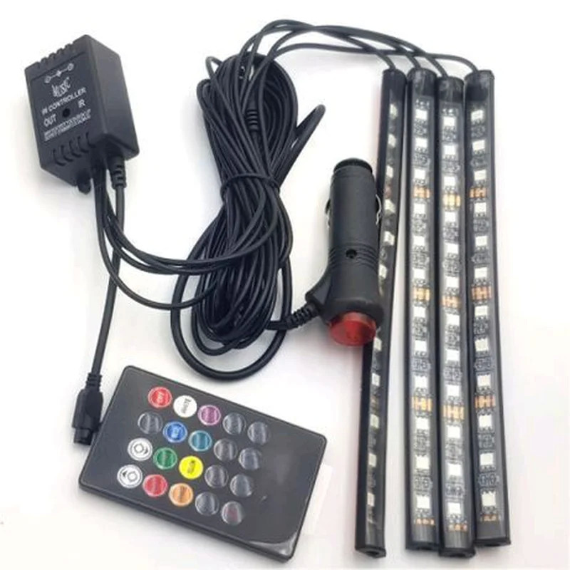 Кольорове RGB LED підсвічування салону авто c пультом