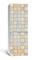 Пленка самоклейка на холодильник кухню Патина зеркальной плитки 65х200 см, декор холодильника пленкой