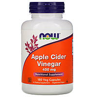 Яблочный уксус 450 мг Now Foods Apple Cider Vinegar поддержка здоровья и пищеварения 180 капсул