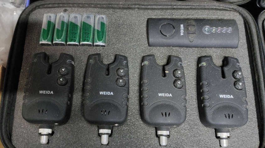 Набір сигналізаторів для риболовлі з пейджером "WEIDA", 4+1 (вологостійкі), фото 1
