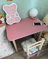 Детский столик и стульчик от производителя Дерево и ЛДСП столик Стол и стул Розовый