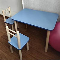 Дитячий столик і стільці від виробника дерева і ЛДСП Стол і стілець Бірюза