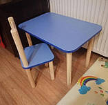 Дитячий столик і стільці від виробника дерева і ЛДСП Стол і стілець Білий, фото 7