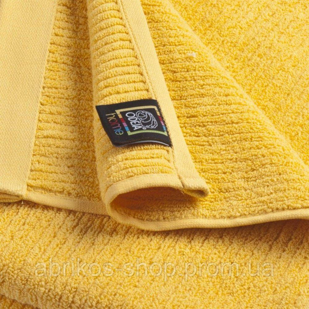 Якісний махровий рушник із гребінної бавовни. Жовте, фото 1